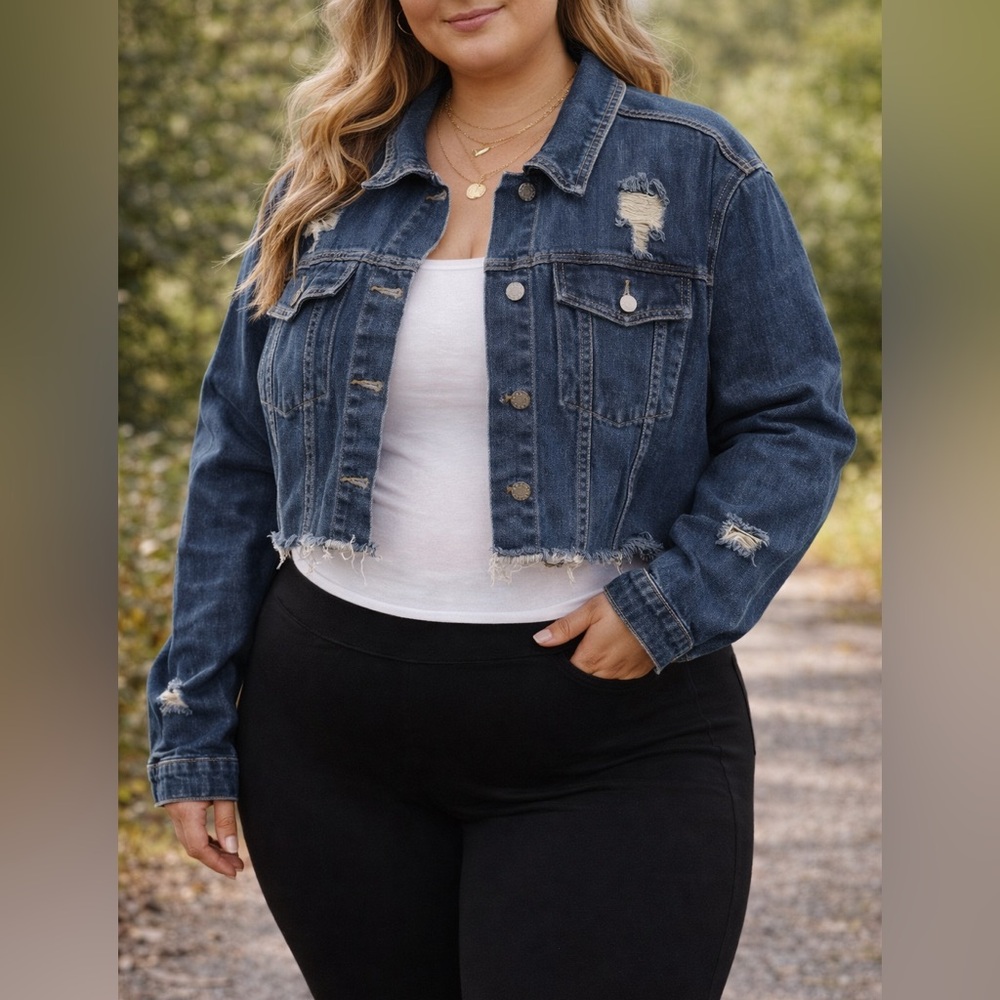 Denim Distressed Women's Jacket